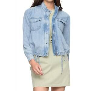 NEW FLAGS & ANTHEM wilma utility cropped jacket in light wash